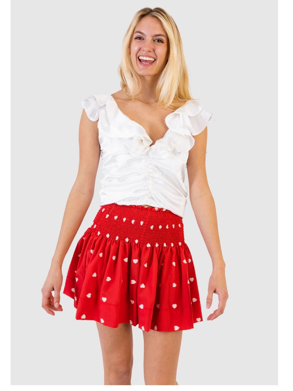 KOCH ERICA SKIRT RED HEARTS MEDIUM